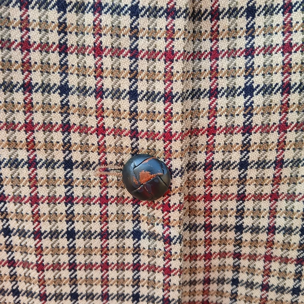 Vintage Talbots Wool Plaid Blazer Size 4 Petite - Picture 4 of 8